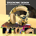 Miniatyrbillede 5 af 9: PS4 Gaming Headset med 7.1 Surround Sound, PC Headset med støjreducerende mikrofon og LED-lys, H3 Over Ear-hovedtelefoner til Nintendo Switch, PS5, Xbox O Yellow
