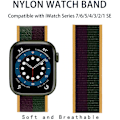 Miniatyrbillede 2 af 5: Nylon Watch Band Kompatibel med Apple Watch 7 Bands 38mm 40mm 42mm Erstatning til iWatch Series SE/6/5/4/3/2/1, Justerbar Elastisk Åndbar Rem