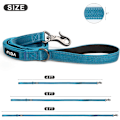 Miniatyrbilde 5 av 7: 5 FT Heavy Duty Hundekobbel med 2 komfortable polstrede håndtak, trafikkhåndtak og avansert enkel snappkrok, reflekterende gåledning for store, mellomstore og S Blue5FT 5 Feet (Pack of 1)