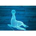 Miniatyrbilde 1 av 6: 3D Visuell Nattelys, Dyr Sel 16-Farge Skiftende LED Bordlampe med Fjernkontroll, Dimbar Soveromsbelysning, Leke Lampe for Barn