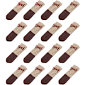 Miniatyrbild 1 av 5: 16 st Stolsbensstrumpor Golvskydd, Stickade Möbelstrumpor, Bordsbensskydd för Hårda Golv Beige+Dark Brown