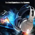 Miniatyrbillede 6 af 8: Gaming Headset - 3D Surround Sound-hovedtelefoner, justerbar støjreducerende mikrofon, LED-lys, Xbox One-headset med aluminiumsramme til Nintendo Switch, P
