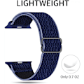 Miniatyrbilde 3 av 5: Elastisk rem kompatibel med Apple-band Justerbar stretchflätad elastisk vävnylon för iWatch 7 --- Lila lila (42/44/45 mm)