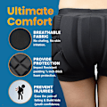 Miniatyrbillede 2 af 7: Børne Butt Pad Shorts til Skøjteløb, Snowboarding, Ski, Hockey, Beskyttende Paddede Shorts til Hofte og Haleben for Børn M