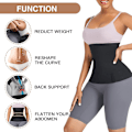 Miniatyrbillede 2 af 7: Taljetræner til kvinder, 9,84 fod, bandage wrap, sauna bælte, lang torso, mavesved, wraps, mave, body shaper, talje trimmer bælte (one size, sort)