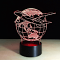 Miniatyrbillede 1 af 7: Flyvende Fly Jord 3D Lampe 7 Farve Skift Berøringskontakt Lille Natlampe Farvet Atmosfærisk Lampe Soveværelseslampe Til Gave