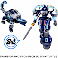 Miniatyrbillede 2 af 6: Transformerende Mech Robot Byggesæt, Mini Superhelteserie med Minifigurer, Cool Battle Titan Turtle Warrior (250 Dele)