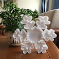 Miniatyrbillede 8 af 8: Snefnug Marquee Skilt Julelys, LED Natlys Bord & Væghængt Lampe til Soveværelse, Børneværelse, Vuggestue, Hjem, Hvid Snefnug