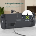 Miniatyrbild 7 av 7: Fit för Steam Deck 2-i-1-förlängningskontakt Höger vinkel Typ-C USB C-adapter Hane till Hona Spelkonsol Tillbehör