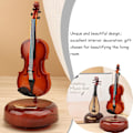 Miniatyrbillede 2 af 7: Violin Musikboks - Klassisk Musikboks Mini Replika Instrument Håndværk Dekoration Gave Håndværk Hjem Kontor Ornament
