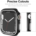 Miniatyrbilde 5 av 5: For Apple Watch Series 7 45mm, Hard Plated PC Frame Case Slim All-Around Bumper Case for Apple Watch Series 7 Black and silver