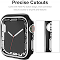 Miniatyrbillede 5 af 5: Hårdbelagt PC-ramme etui til Apple Watch Series 7 45mm, tyndt allround-stødabsorberende etui til Apple Watch Series 7 sort og sølv