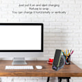 Miniatyrbild 6 av 6: 3 i 1 Bluetooth-högtalare PC ABS väckarklocka med trådlös laddning för sängbord 10W blå