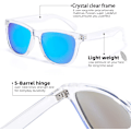 Miniatyrbild 3 av 6: Womens Sunglasses UV400 Mirrored Lens, Fit for Outdoor, Vacation, Driving Blue and Pink