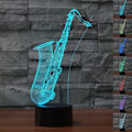 Miniatyrbild 1 av 5: 3D Saxofon Nattlampa Touch Switch Bordskrivbordslampa Optisk Illusion Lampor 7 Färgväxlande Ljus LED Bordlampa Jul Hem Kärlek Födelsedag Barn Barn D