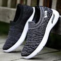 Miniatyrbild 3 av 5: Herr Mesh Sneakers Andas Bekväm Dämpning Fällbar Resistent Mjuk Sula Stilig Herr Casual Skor Black 40
