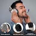 Miniatyrbillede 8 af 8: Gaming Headset - 3D Surround Sound-hovedtelefoner, justerbar støjreducerende mikrofon, LED-lys, Xbox One-headset med aluminiumsramme til Nintendo Switch, P