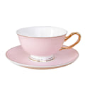 Miniatyrbilde 5 av 5: Kaffe Kopp og Skål Sett - 6.7 Oz Bone Kina Te Kopp med Skål og Skje - Fancy Kopp for Kontor, Kaffebord Ettermiddagste (rosa)