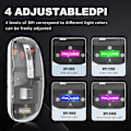 Miniatyrbilde 4 av 7: Transparent Trådløs Mus BT5.1/2.4G Bluetooth Mus Oppladbar Lydløs Mus for Mac, iPad, MacBook, Bærbar PC Gray