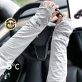 Miniatyrbillede 1 af 4: Ice Sleeve Mænds Og Kvindernes Sommer Maskering Ærmer Udendørs Ridning UV Beskyttelse Arm Løs Åndbar Brev Is Silke Ærmer MTF Gray