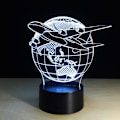 Miniatyrbillede 3 af 7: Flyvende Fly Jord 3D Lampe 7 Farve Skift Berøringskontakt Lille Natlampe Farvet Atmosfærisk Lampe Soveværelseslampe Til Gave
