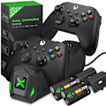 Miniatyrbild 1 av 3: 2X2550mAh Uppladdningsbart Batteri+Kontroll Laddningsstativ För Xbox Series X/S/Xbox One X/Xbox One S