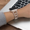 Miniatyrbilde 5 av 5: Bling-band for Apple Watch 42/44/45mm - Mote i rustfritt stål med diamanter til Apple Watch Series 8 7 6 5 4 3 2, 1