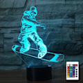 Miniatyrbilde 1 av 8: Fancy Snowboarding Nattlys Fjernkontroll Berøringsstyrt Bordlampe Optisk Illusjon Lamper 16 Fargeskiftende Lys Hjemmedekorasjon Bursdagsgave