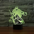 Miniatyrbilde 4 av 8: 3D Ishockey Målvakt Nattlys Berøringsbord Skrivebord Optisk Illusjon Lamper 7 Farge Skiftende Lys Hjemmedekorasjon Jul Bursdagsgave