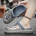 Miniatyrbilde 6 av 7: Herre- og damehagesabber, sommersandaler, lette, sklisikre, gåsko, unisex-voksensabber for basseng, strand, hage, kjøkken, dusj Grey 10.25inch 8 Women/6.5 Men