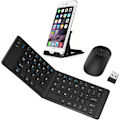 Pikkukuva 1 / 9: Taitettava Näppäimistö ja Hiiri -yhdistelmä, Bluetooth Kannettava Näppäimistö, Latautuva Kannettava Matkustus iOS Android Windows Mac OS:lle, Tukee 3 Laitetta
