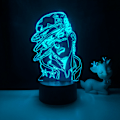 Miniatyrbilde 3 av 6: JUSTUP 3D illusjonslampe Anime JoJo's Bizarre Adventure nattlys med fjernkontroll for soverom dekorative gutter jenter bursdag jul -- Patter