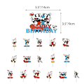 Miniatyrbillede 2 af 4: Cuphead temafest dekorationer inkluderer Happy Birthday banner, latex balloner, kagepynt