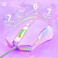Miniatyrbilde 2 av 8: RGB Spillmus Trådløs, USB Optisk Datamus med RGB Bakgrunnsbelysning, 6 Justerbare DPI Opptil 6400, med 7 Programmerbare Knapper Lilac