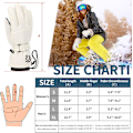 Miniatyrbild 5 av 7: Skidhandskar för Män Kvinnor Vattentäta Vindtäta Pekskärm Snowboardhandskar, Varma Vinterhandskar med Handledsremmar för Kallt Väder. (M)