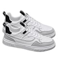 Miniatyrbild 1 av 5: Herr Casual Skor Syntetiskt Läder Sport Flat Skor Andas Våren Sneakers för Utomhus 8866 White Grey 42