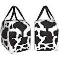Miniatyrbillede 4 af 6: Sort ko taske til frokost, rejsetaske, picnic tasker, isoleret holdbar indkøbspose, genanvendelig vandtæt taske til mænd og kvinder Black Cow Animal One Size