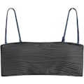 Miniatyrbilde 5 av 7: WJSMWomen 2 Piece Bandeau Svømmeklær Ribbet Blonder opp Stroppeløs Bandeau Bikini Sett Høy Kutt Badetøy 5-top Only-2dark Gray XL