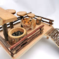 Miniatyrbild 4 av 5: Hamster Trä Mat Skål Smådjur Matningsfat för Hamster Dvärg Syrisk Gerbil Möss Degu Chipmunk Igelkott