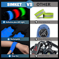 Pikkukuva 5 / 6: Päivitetyt LED-rannekkeet juoksuun (2 kpl), USB-ladattavat heijastavat rannekkeet, erittäin näkyvä valaistu ranneke juoksijoille (sininen)