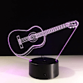Miniatyrbilde 4 av 7: 3D Lys Elektrisk Gitar Illusionslampe Led 7 Farger Skiftende USB Berøringsføler Skrivebordslampe Natlampe Venner Gave