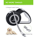 Miniatyrbillede 6 af 6: Bidsikre trækbar hundeline med 2 kraftige tyggefaste stålwirer, 16FT liner 360° knudrefri til 2 hunde, dobbelt hundeline til små/mellemstore/ Gray L Large