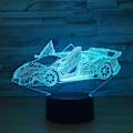 Pikkukuva 7 / 9: 7 Väriä Vaihtava Yövalo 3D Tunnelma Lamppu 3D Visuaalinen Illuusio LED-Lamppu Lapsille Leikkiin Joulu- ja Syntymäpäivälahjaksi (Kilpa-auto)