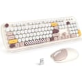 Miniatyrbild 1 av 7: Trådlöst tangentbord och mus-set, 2.4G Full-Size Retro Skrivmaskins-tangentbord och 3-nivåers justerbar trådlös mus för Windows