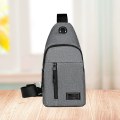 Miniatyrbilde 3 av 5: Vanntett slyngeveske for menn, justerbar, med flere lommer, nylon, fritidsbryst, skulderbag for utflukter, reiser, sport, fri størrelse Grey