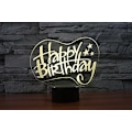 Miniatyrbillede 4 af 7: 3D Happy Birthday Fjernbetjening 16 Farve Natlys Illusion Akryl LED Fødselsdag Gaver