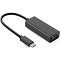 Miniatyrbillede 1 af 3: Sort USB C til Ethernet-adapter til ny bærbar computer, kompatibel med HP Dell-bærbar computer, Acer HP Chromebook, MacBook
