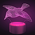 Miniatyrbillede 2 af 5: 3D Fugl Natlampe Bordsklampe Optisk Illusion Lamper 7 Farveskiftende Lys LED Bordlampe Julegave Hjem Kærlighed Fødselsdag Børn Børn Dekoration Legetøj Gave