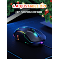 Miniatyrbilde 2 av 8: Spillmus, Trådløs PC-mus for nybegynnere med RGB-bakgrunnsbelysning og justerbar DPI, Ergonomisk kontormus for bærbare datamaskiner, Spillmus med 7 responsive knapper