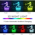 Miniatyrbillede 3 af 6: 7 Farver 3D Illusion Lys Lampe Automatisk Gradvist Skiftende 3D Natlys | Hjem Værelse Dekoration Bordlampe | Julegave Fødselsdag (Baseball Led Lys)